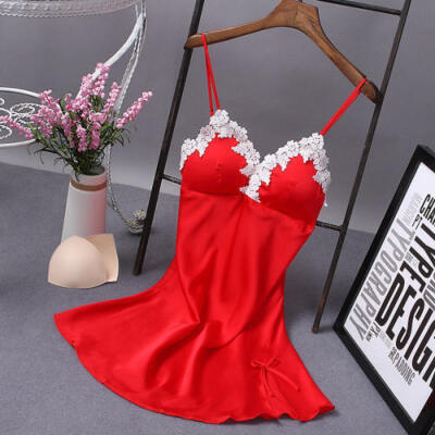 

Sexy Lingerie Women Silk Robe Dress Babydoll Nightdress Nightgown Sleepwear