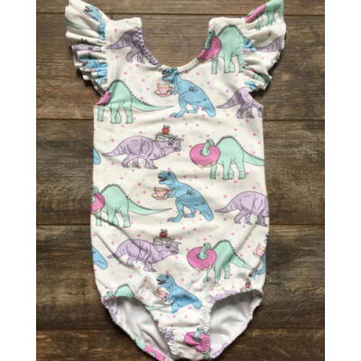 

AU Infant Summer Baby Girls Dinosaur Romper Jumpsuit Clothes Bodysuit Sunsuit