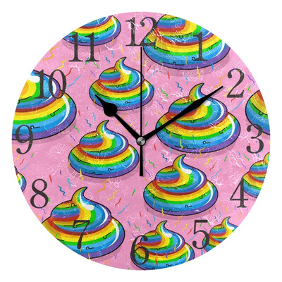 

Wall Clock Arabic Numerals Design Cartoon Colorful Stool Round