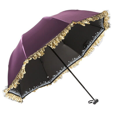 

Parkson sunny vulgar vulgaris sunscreen folding arched lace princess umbrella 4320 purple