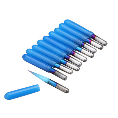 

10pcs 3175mm Blue Coating PCB 3D Milling Cutter 10152025 Degrees Tungsten Carbide V Shape Engraving Bit CNC Router Tool