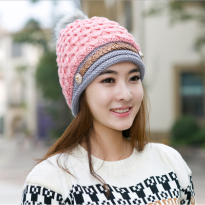 

Womens Braided Crochet Wool Knit Hat Ladies Beret Beanie Ski Warm Cap Baggy