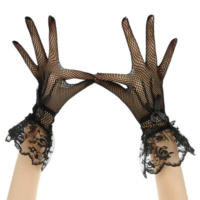 

MyMei Ladies Bridal Lace Bow Floral Wrist Gloves for Dress Wedding Prom Banquet Party