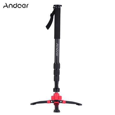 

Andoer Portable Aluminum Alloy Monopod 4-Section Telescopic Photography Monopod 38 Inch Screw Mounts with Monopod Stand Holder fo