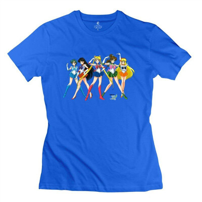 

Women Sailor Moon Custom Retro Pink T-Shirt By Mjensen