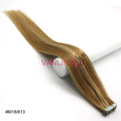 

Tape In Human Hair Extensions 16" 18" 20" 22" 24" Machine Made Remy Hair On Adhesives Tape PU Skin Weft Invisible 20pcs