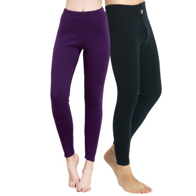 

Little nurse thermal underwear men&women thickening plus velvet one piece high waist long pants warm pants ZTK002 thickening knee pads female - Roland purple  16090