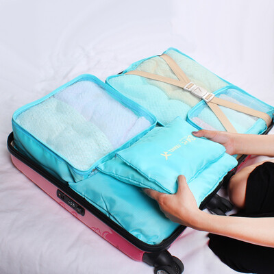 

Xin Qin wash bag bag box clothing finishing bag travel home storage package 6 sets of navy