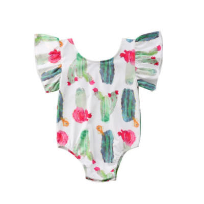 

Summer Baby Girl Boy Kid Ruffle Sleeve Cactus Romper Jumpsuit Bodysuit Outfits