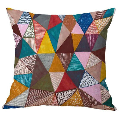 

UpperX Cushion Cover Geometric Design Home Decor Design Throw Pillow Cover Pillow Case 18X18inch Cotton Linen for SofaGift H