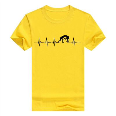 

Wrestling Heartbeat Tops Mens T-Shirts