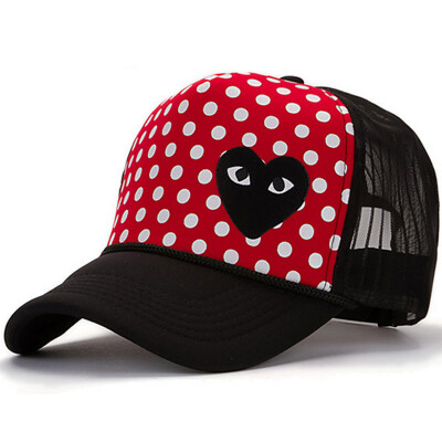 

【Jingdong Supermarket】 Meng Si Ke (MSEK) MMZ160071 Men's Ladies Baseball Dot Love Heart Couple Hat Hat Hood Red White Spot