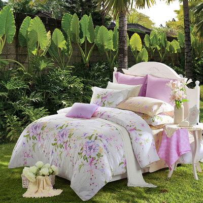

Mercury Home Textiles (MERCURY) Хлопчатобумажная саржа с четырьмя кусочками лилии сказочная двойная 1,8 м простыни 4 комплекта