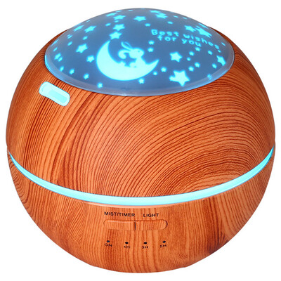 

Light Shadow Wood Grain Aromatherapy Machine Atmosphere Night Light Star Projector Humidifier