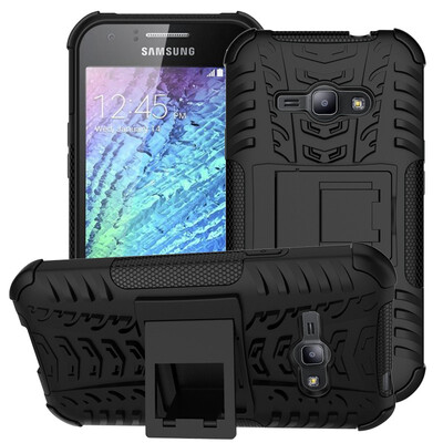

Fivice Samsung J1 ACEJ110 Case TPU anti-fall tire pattern back clip bracket phone case