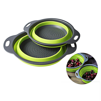 

UpperX 2 x Collapsible Colanders Strainers Set kitchen Strainer Space-Saver Folding Strainer Colander