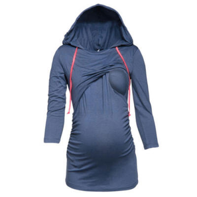 

Women Maternity Breastfeeding Hoodie Pregnancy Nursing Hooded Casual Sweatshirt