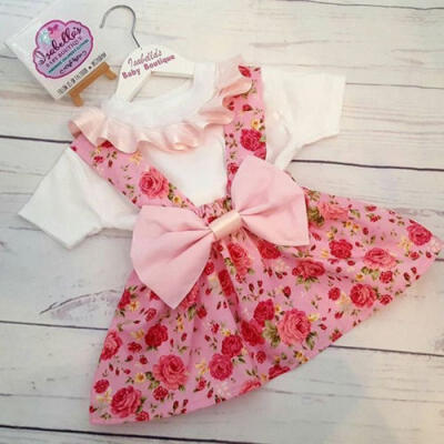 

Newborn Baby Kid Girl Long Sleeve TopsFlower Bow Skirt Party Princess Dress Set