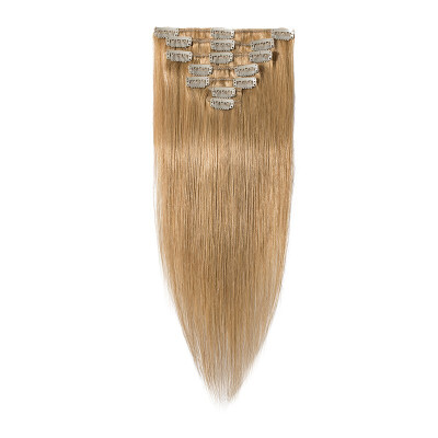 

7 PcsSet 100 Human Hair Clip In Hair Extensions Women Girls Long Straight Full Head Hair Extension