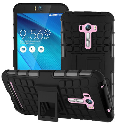 

Fivice Asus Zenfone Selfie ZD551KL Case TPU anti-fall tire pattern back clip bracket phone case