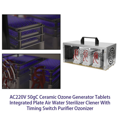 

AC220V 50gC Ceramic Ozone Generator Tablets Integrated Plate Air Water Sterilizer Clener With Timing Switch Purifier Ozonizer