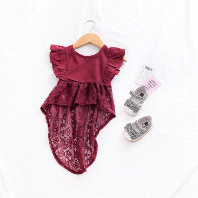 

Newborn Kid Baby Girls Lace Sundress Party Pageant Princess Dress Blouse Clothes