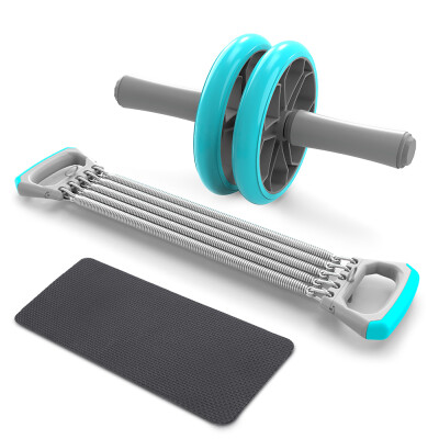 

3-IN-1 Self-Assembly Chest Pull Exerciser Push-up Handles Belly Roller Wheels Arm Expander Pull Bar Weight Exerciser Equipment