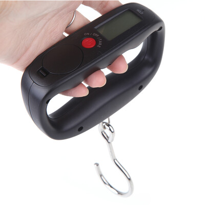 

50kg 10g Digital Portable Electronic Luggage Weight Hook Hanging Scale LCD Display kg lb oz g Black