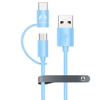

Snowkids Micro USB / Type-C комбинированный интерфейс проса телефонная линия / провод зарядки Huawei 2-х метров подходит для синего / визуальной музыки / Meizu / Samsung