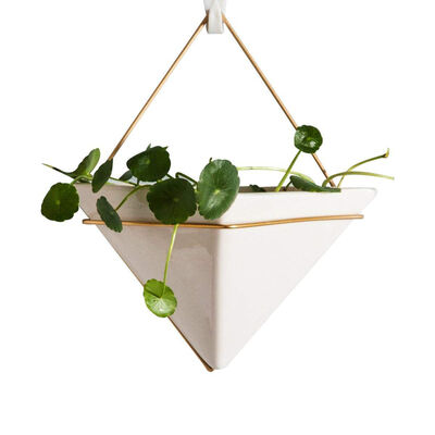 

UpperX Hanging Planter For Indoor Plants Geometric Wall Decor Container - Great For Succulent Plants Air Plant Faux Plants