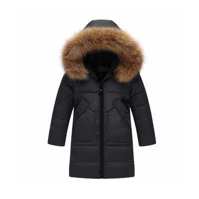 

Girls clothing warm Down jacket for girl clothes 2018 Winter Thicken Parka real Fur Hooded Children Outerwear Coats