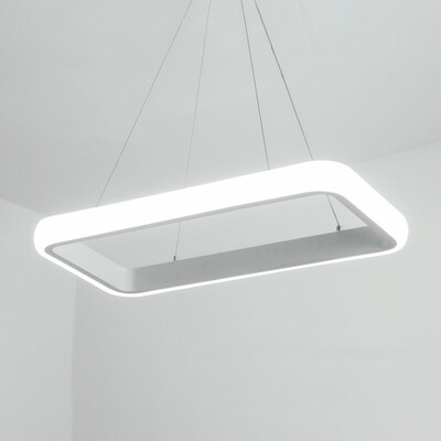 

Baycheer HL487483 Linear Frame Led Chandelier Single Tier Rectangular White Light LED Chandelier in White