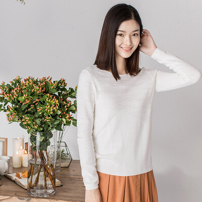

INMAN long sleeves knitted sweater rice white L 1863302258