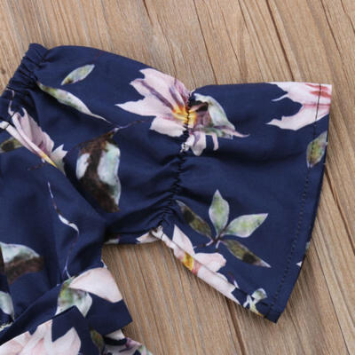 

Cute Flower Kids Baby Girls Off-Shoulder Romper Jumpsuit Bodysuit 1pcs Clothes
