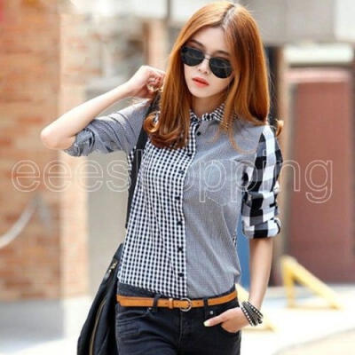 

US Womens Lady Loose Long Sleeve Casual Blouse Shirt Tops New Fashion Blouse