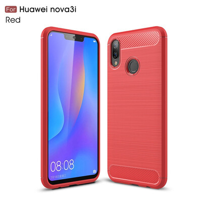 

Fivice Huawei nova 3i case Luxury brushed carbon fiber TPU soft shell