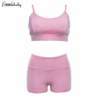 

Emmababy Women Yoga Fitness Crop Top Pants Gym Workout Sports Wear Yoga Set yun
