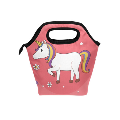 

Lunch Bag Tote Bag White Unicorn Travel Picnic Organizer Lunch Holder Handbags Lunch Bag Box for Office