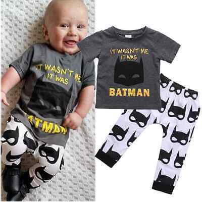 

Nouveau-né Enfant Bébé Manches Courtes Garçon Batman T-shirt Hauts Pantalons