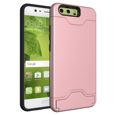 

Fivice Huawei P10 Case TPU all-inclusive anti-drop brushed card with bracket mobile phone case