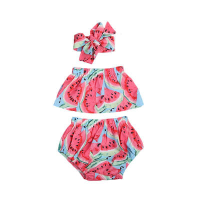 

Newborn baby girls outfit set Romper Off Shoulder Outfits Clothes 3PCs