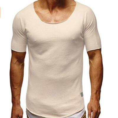 

Fashion Mens Short Sleeve T-shirt O Neck Tee Basic Gym Cotton Casual Tops US