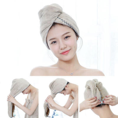 

Magic Hair Drying Towel Hat Cap Microfibre Quick Dry Turban For Bath Shower PO