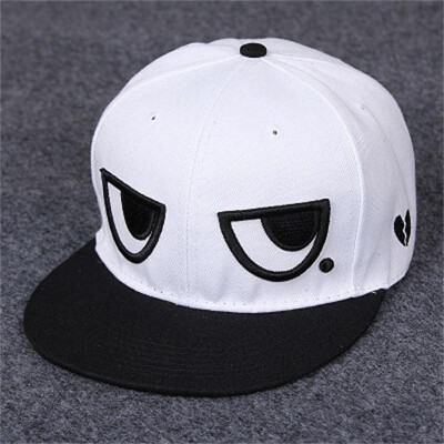 

Men Women Snapback Cartoon Eyes Flat Baseball Hats Hip-hop Adjustable Cap UK