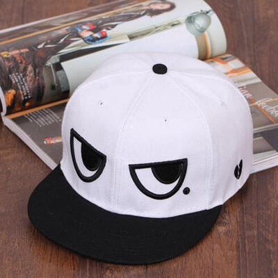 

Men Women Snapback Cartoon Eyes Flat Baseball Hats Hip-hop Adjustable Cap UK