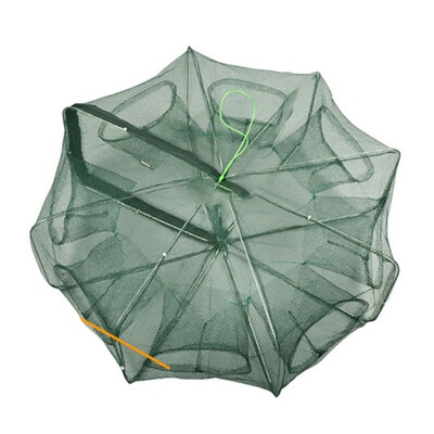 

Automatic Fishing Net Shrimp Cage Nylon Foldable Crab Fish Trap Cast Net Cast Folding Portable Fishing Network 8 Holes Tackle tool