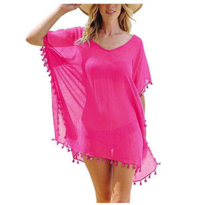 

Fashion Women Beachwear Swimwear Bikini Beach Wear Cover Up Summer Tassel Dress