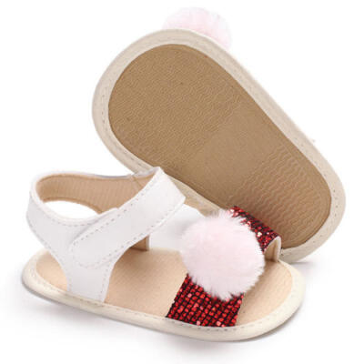 

Newborn Baby Girl Soft Sole Crib Shoes Toddler Summer Pram Sandals