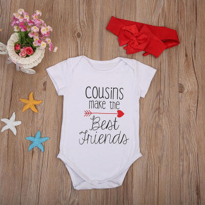 

Newborn Infant Baby Girl Bodysuit Romper Jumpsuit Headband 2pcs Outfits Clothes