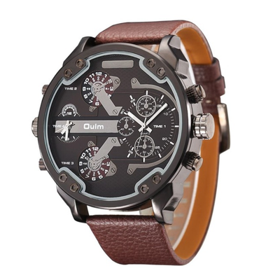 

Oversized Mens Big Watch Male Large Watches Leather & Steel Belt